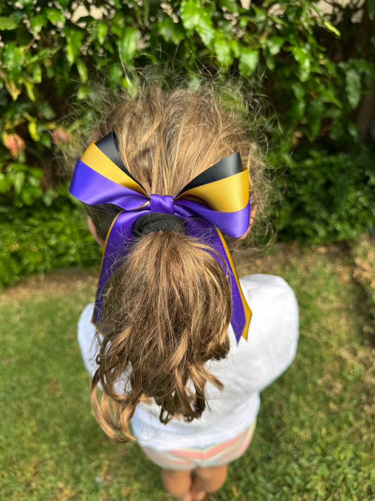 Personalised Bow Ribbon - Purple, Gold and Black