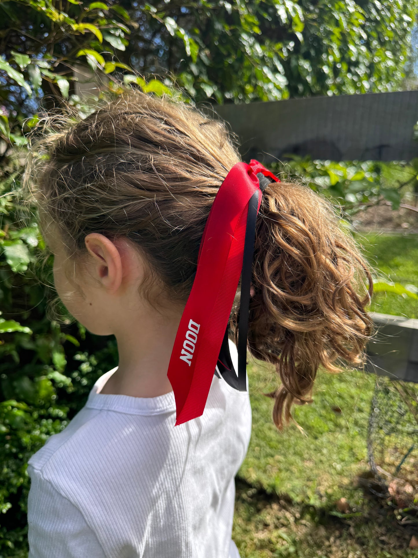 Personalised Waterfall Ribbon - Red, Black and White