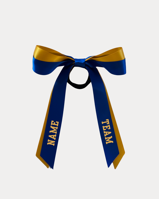Personalised Bow Ribbon - Royal Blue and Golden Yellow