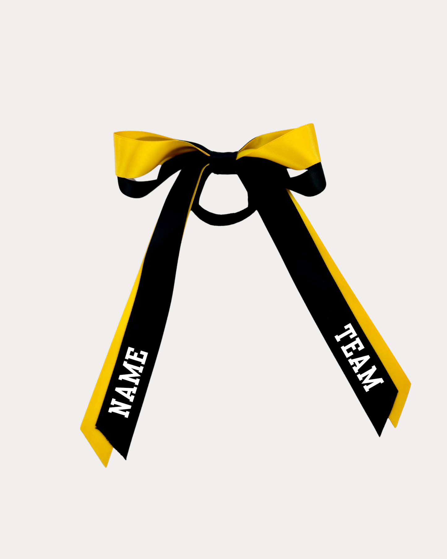 Personalised Bow Ribbon - Black and Golden Yellow