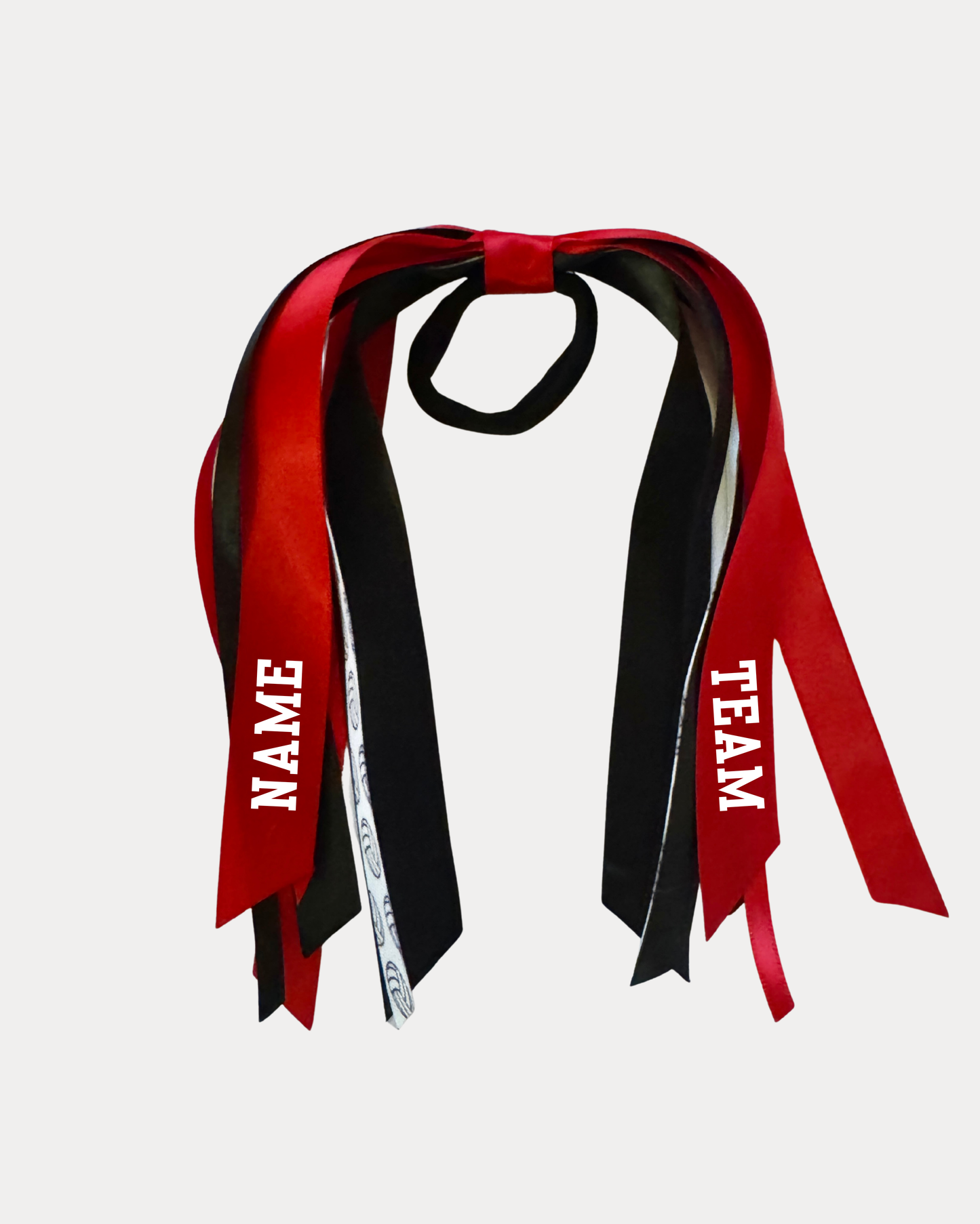 Personalised Waterfall Ribbon - Red, Black and White