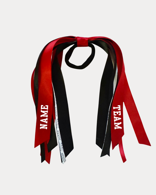 Personalised Waterfall Ribbon - Red, Black and White