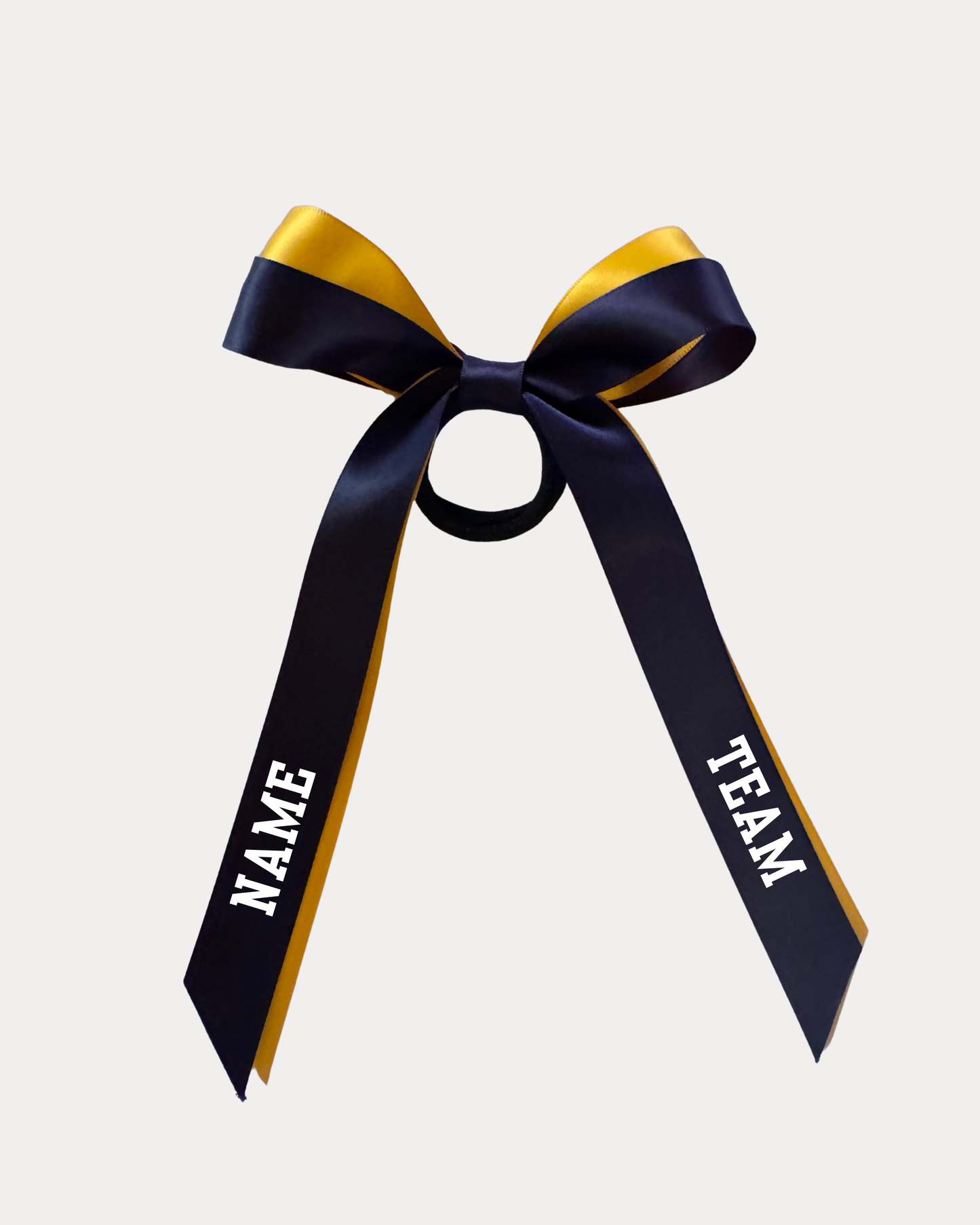 Personalised Bow Ribbon - Navy Blue and Golden Yellow