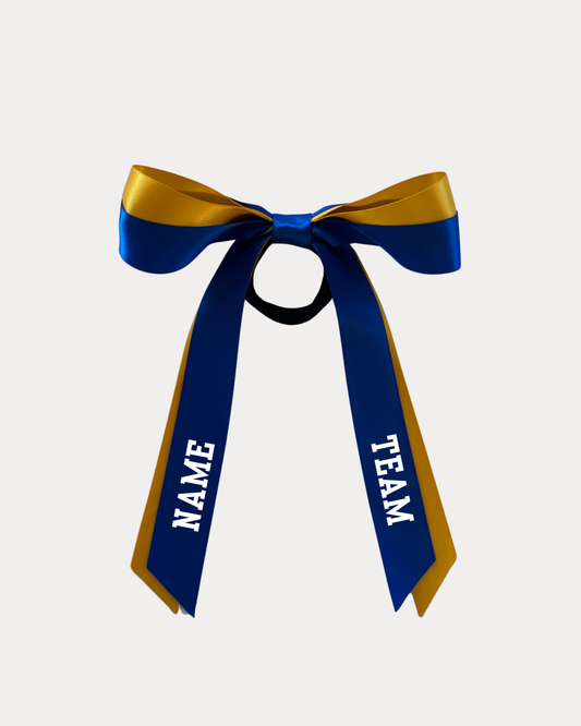 Personalised Bow Ribbon - Royal Blue and Golden Yellow