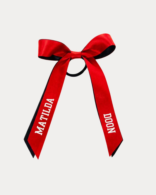 Personalised Bow Ribbon [Navy Blue / Red]