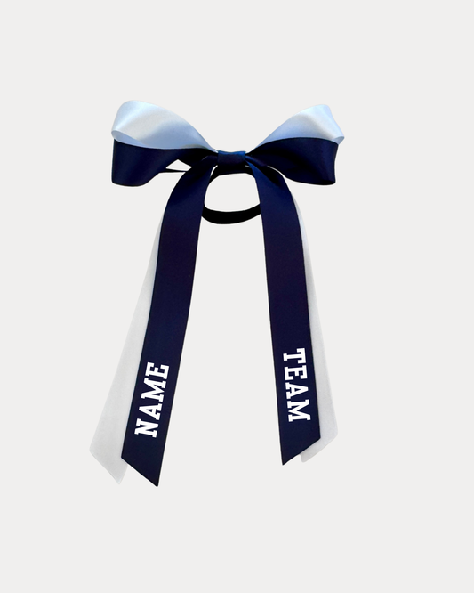 Personalised Bow Ribbon  - Navy Blue and White