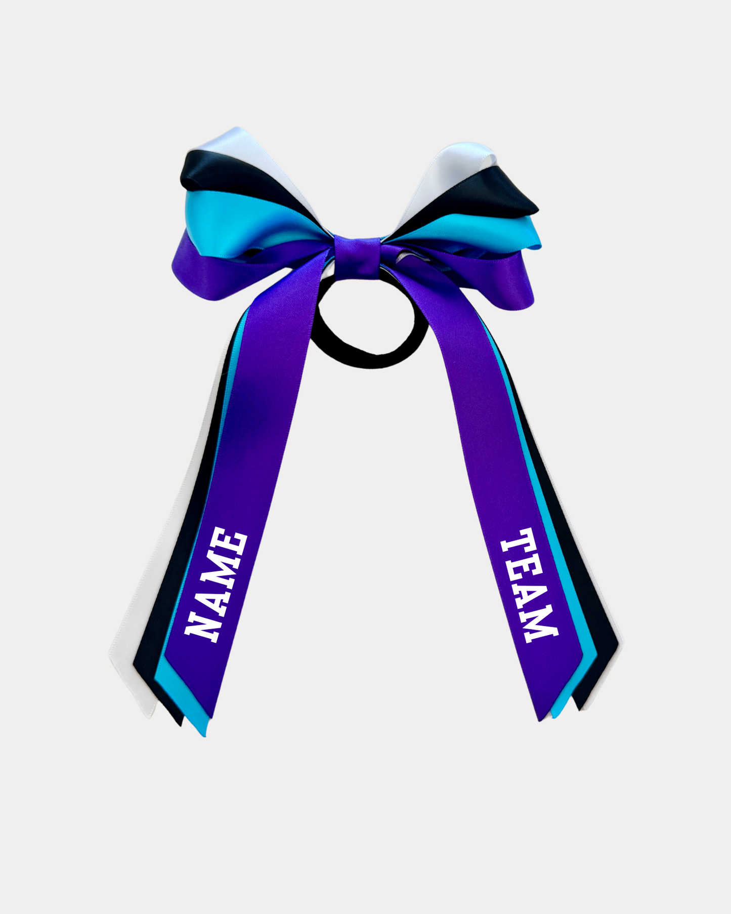 Personalised Bow Ribbon  - Purple, Light Blue, Black and White