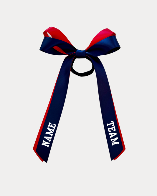 Personalised Bow Ribbon  - Navy Blue and Red