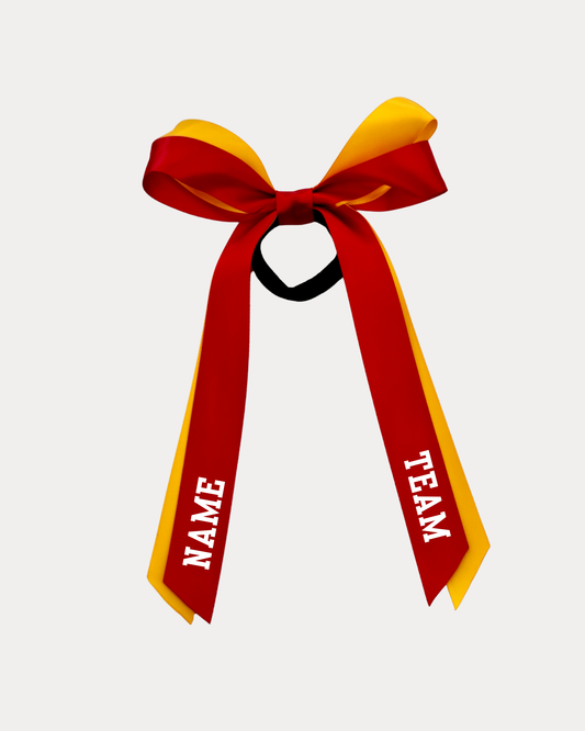 Personalised Bow Ribbon  - Red and Golden Yellow