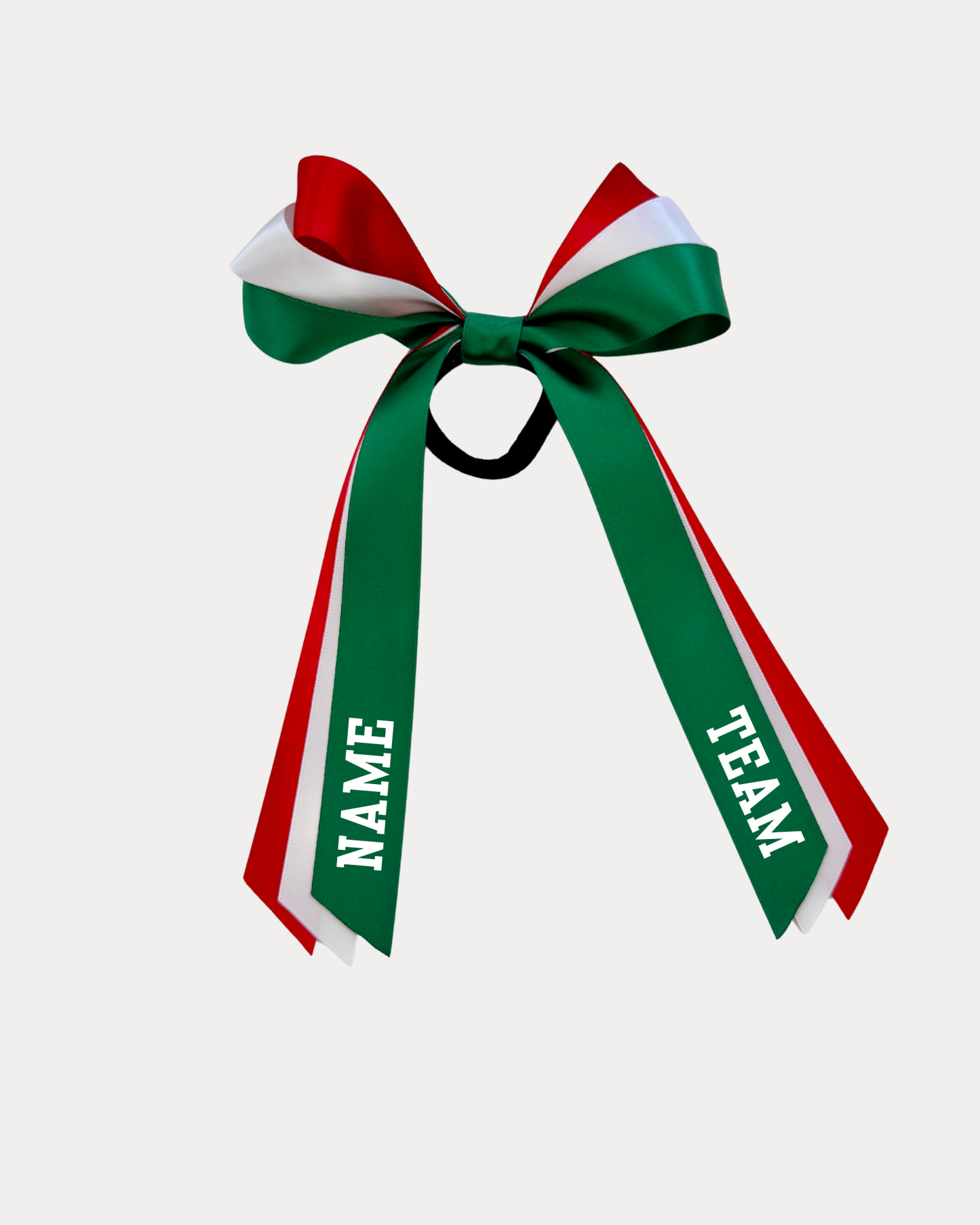 Personalised Bow Ribbon  - Forest Green, White and Red
