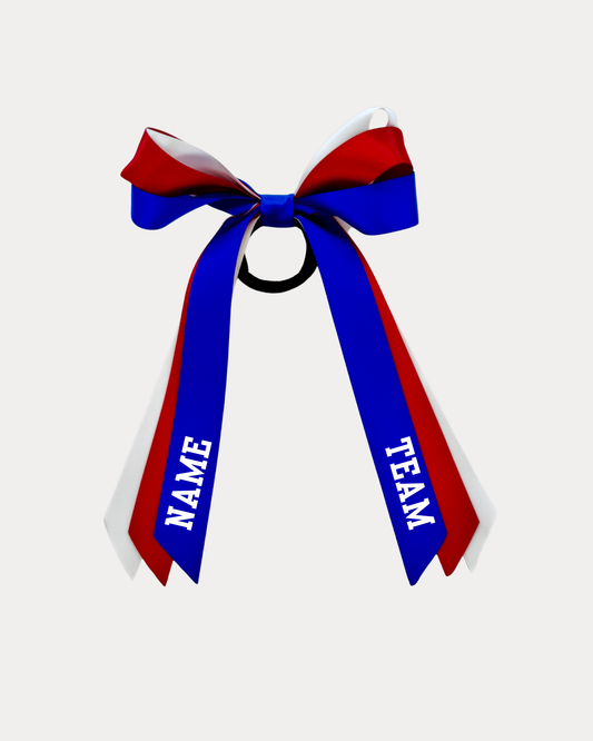 Personalised Bow Ribbon  - Royal Blue, Red and White